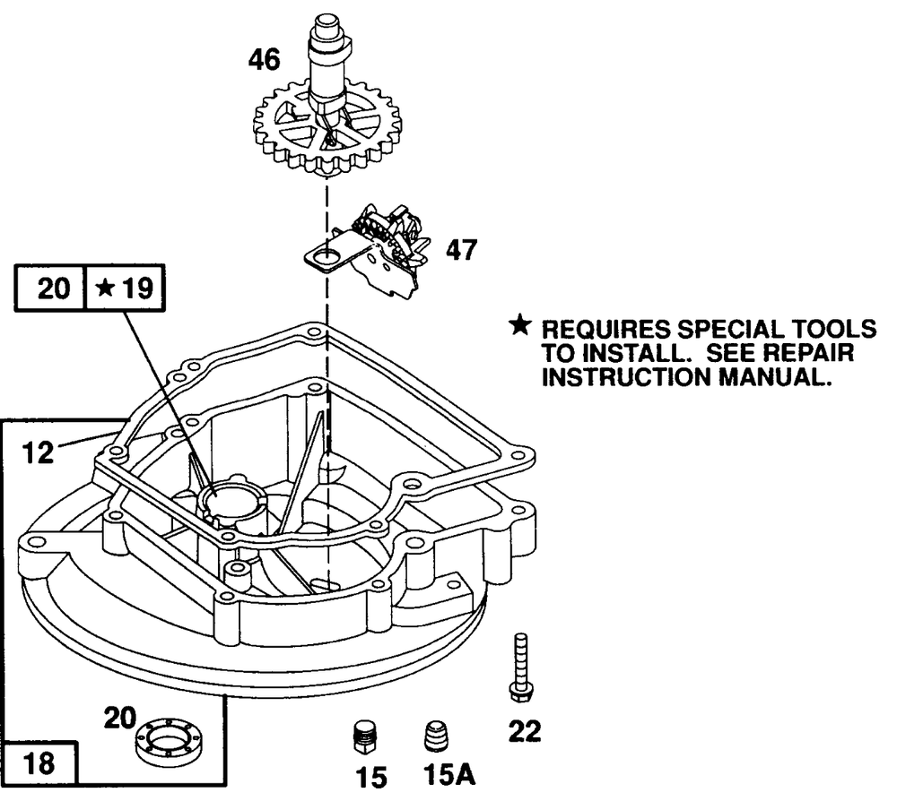 Sump Base Assembly Diagram and Parts List for 93902-3612-01  Briggs and Stratton Engine